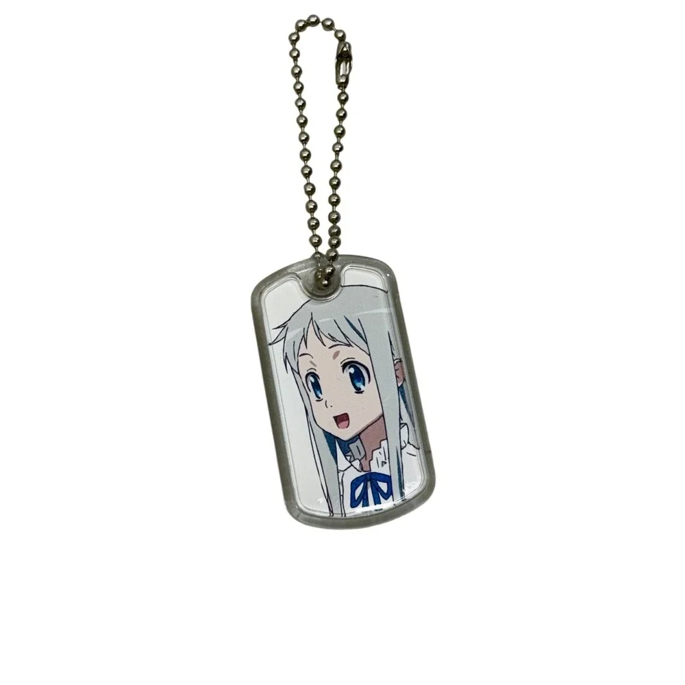 Anohana Menma Meiko Honma Dog Tag Mascot Keychain Bag Charm Anime Project Japan
